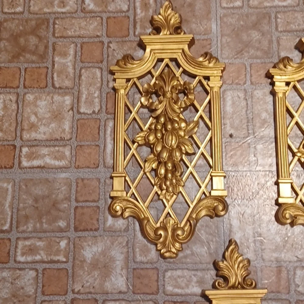 Elegant Gold Wall Decor Set Dart Made In The USA set Of 4
